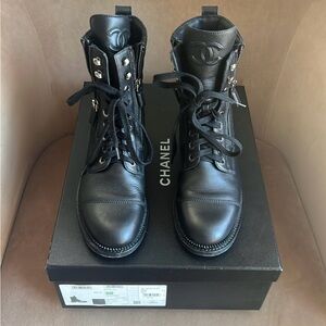 CHANEL Classic Combat/Moto Boot 39.5